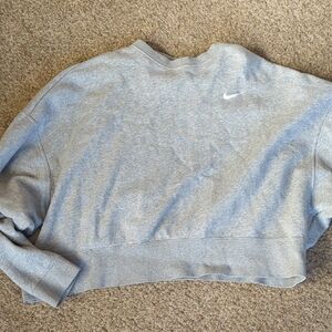 Nike Heather Gray Cropped Sweatshirt